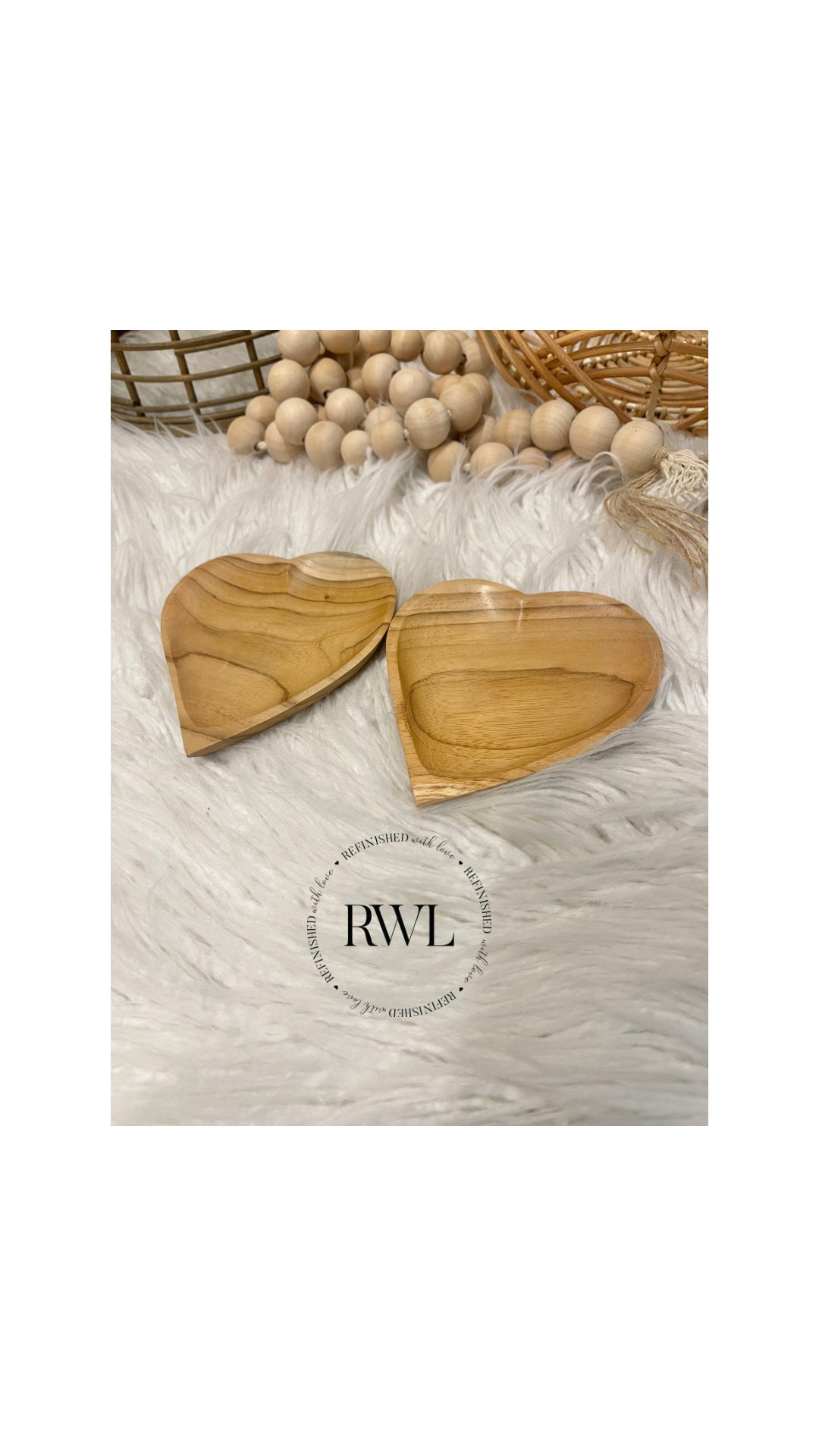 Wooden heart shape dish