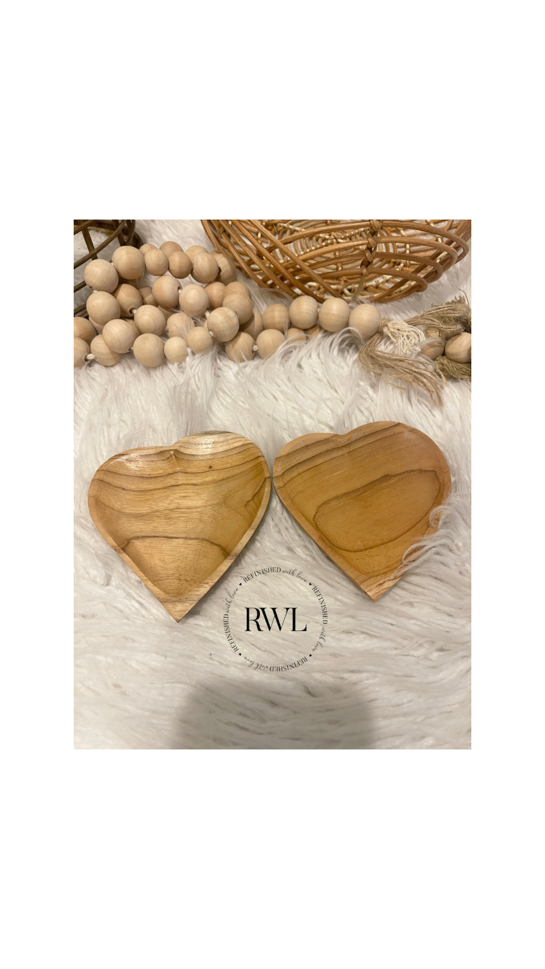 Wooden heart shape dish