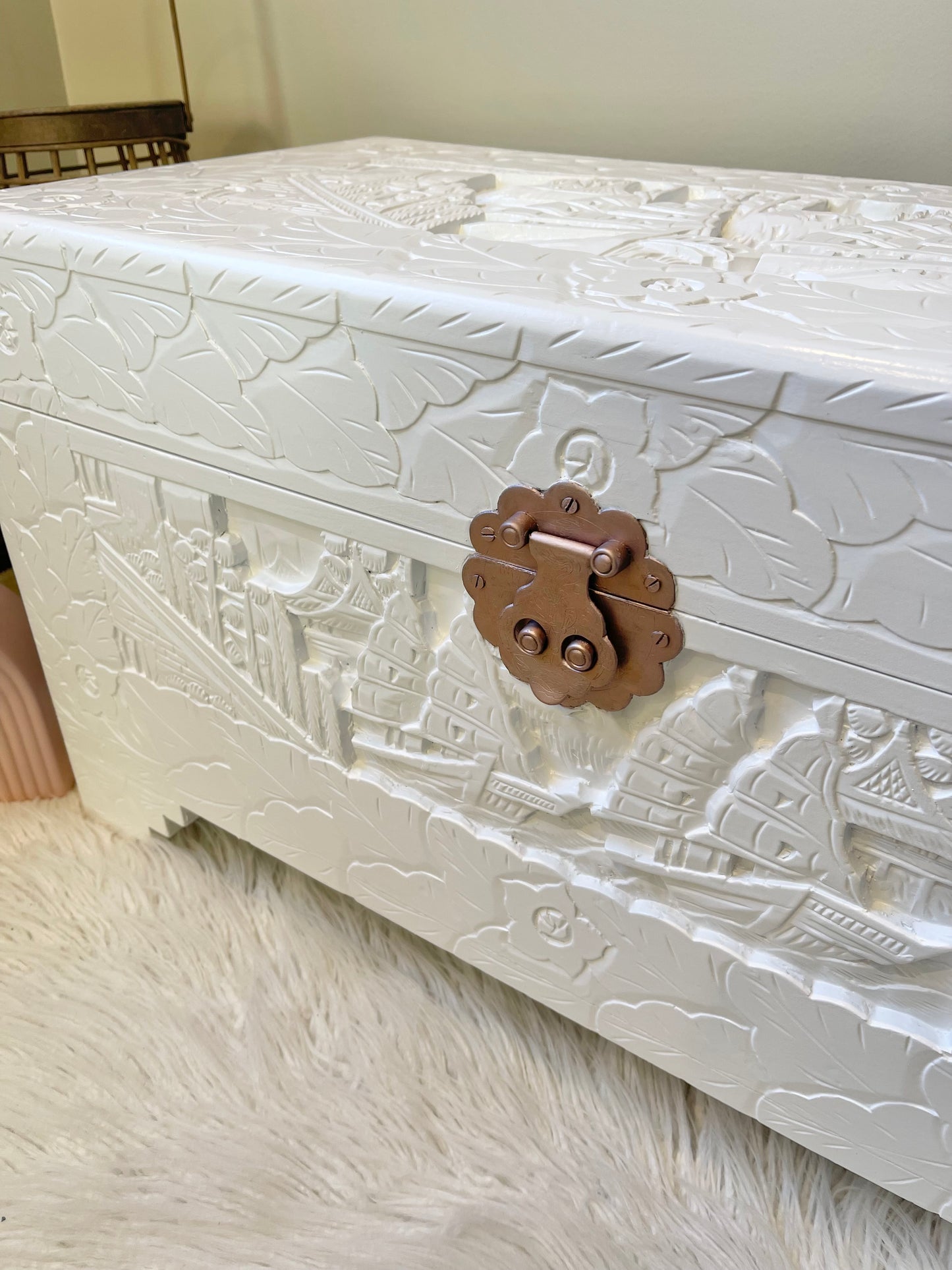 White camphor chest