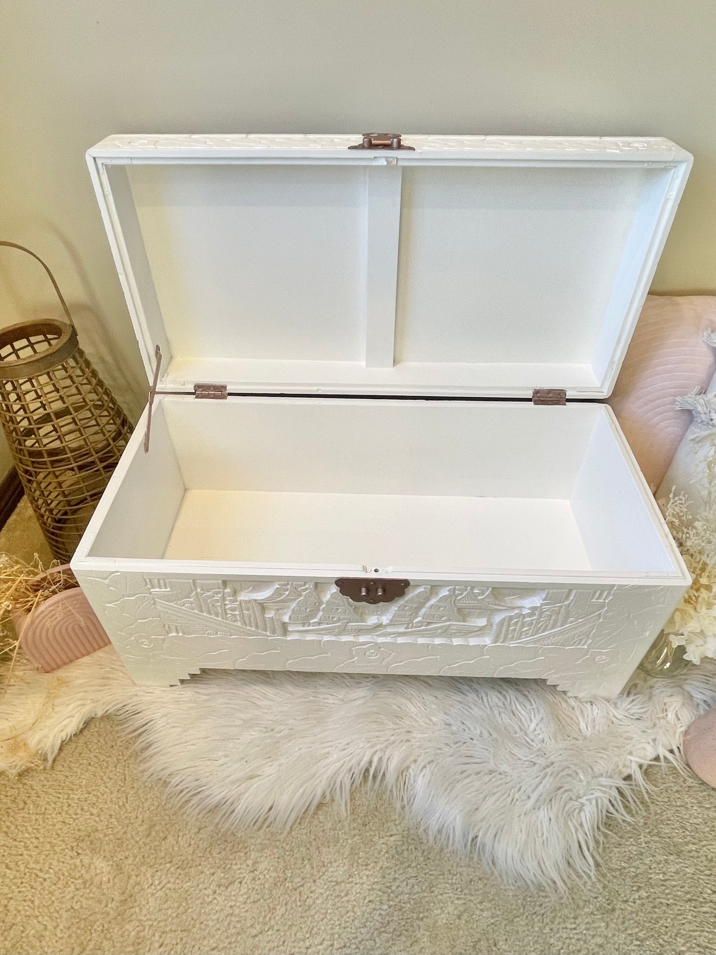 White camphor chest