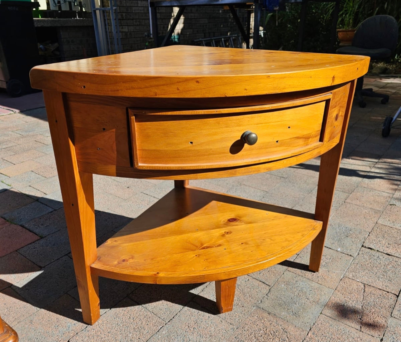 Refinished white side table