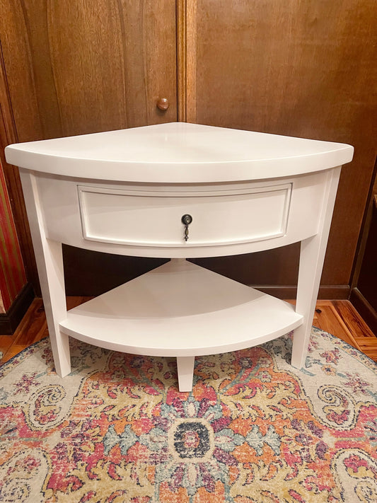 Refinished white side table